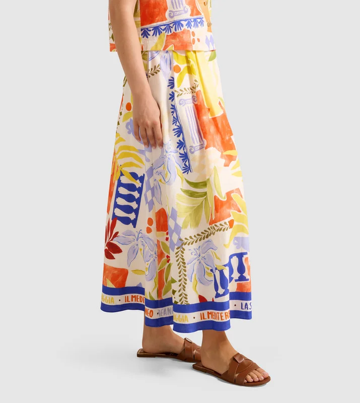 forever new  PERLA Printed Midi Skirt for Women | Best Price UAE